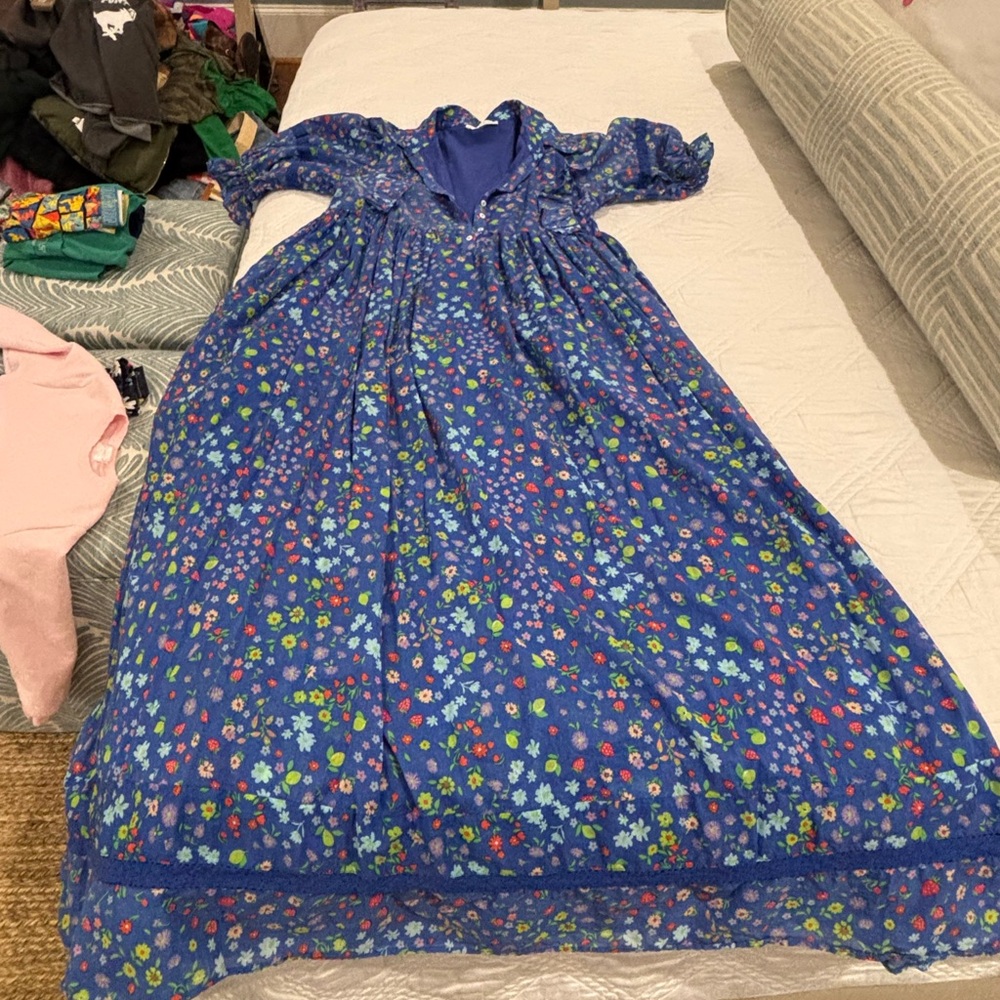 Floral Blue Maxi Dress